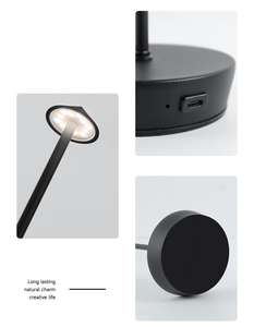 Wiederaufladbare Tisch-LED-Lampe mit Berührungssensor Nachtlicht für Restaurant Hotel Bar Schlafzimmer 3 Farbtemperaturen Stufenlose Dimmung - Product Image 6