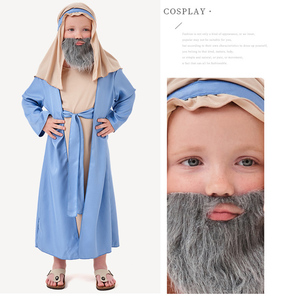 Costume jeu de rôle tenue de berger pour enfants fête d'halloween nativité pour enfants costume de Joseph grand-père arabe - Product Image 5