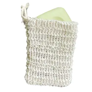 Banheiro personalizado Natural Hemp Sisal Malote Mesh Soap Saver Bag