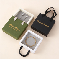 Boîte d'emballage de bijoux portable de luxe OEM, revêtement UV, fermeture magnétique, carton rigide écologique pour collier, bague, boîte cadeau
