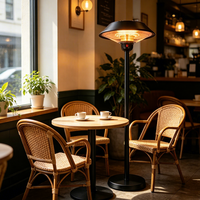 Chauffage halogène télescopique sur pied 220-240V avec sécurité anti-renversement pour terrasse de café en extérieur