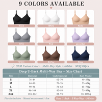 Soutien-gorge sans bretelles grande taille avec soutien dorsal, dos ouvert en U, pour femmes, pour robes de soirée à dos bas, bretelles réglables en X