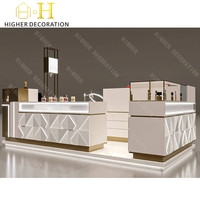 Comptoir de présentation de parfums de luxe géométrique 3D, étagères de présentation de parfums, kiosque de centre commercial