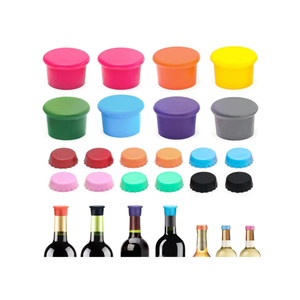 Custom Food Grade 26MM <b>Wine</b> Accessories Silicone Bottle <b>Stopper</b> Custom LOGO Reusable Red <b>Wine</b> Bottle Caps - Product Image 1
