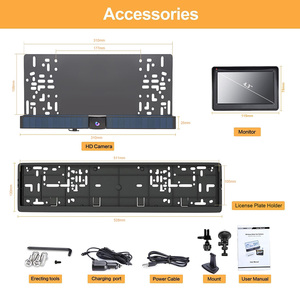 4.3inch LCD <strong>Car</strong> Monitor with EU License <strong>Plate</strong> <strong>Frame</strong> Battery Powered Rearview Camera for <strong>Car</strong> <strong>Reversing</strong> - Product Image 6