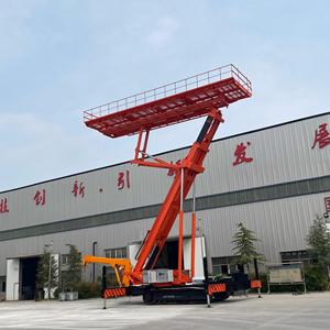 Plateforme élévatrice de toiture sur chenilles Huaying personnalisée, contrôlée par PLC, capacité de levage de 23 m, pour travaux en hauteur - Product Image 2