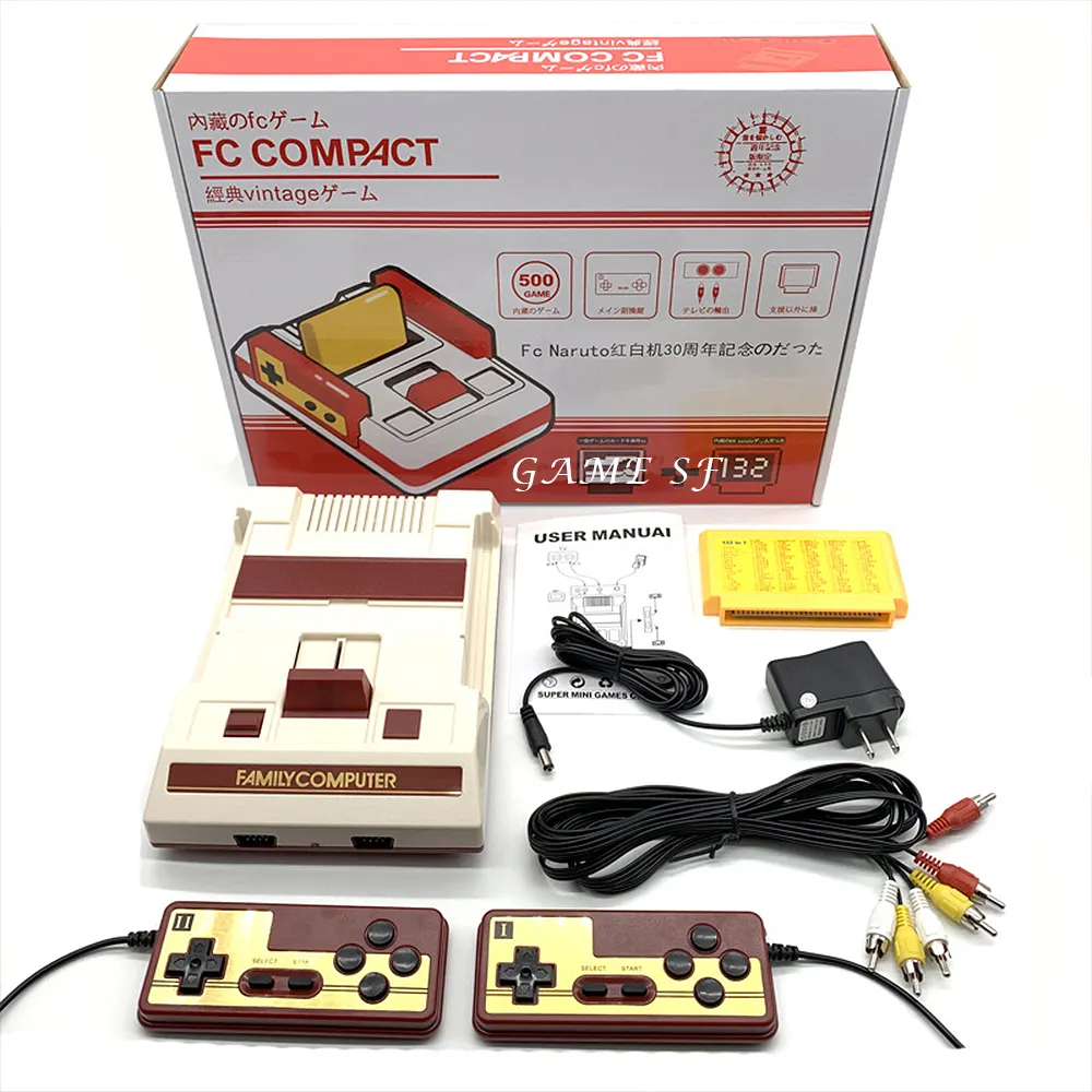 Konsol Video Game Retro 8 Bit, Game Dukungan Komputer Keluarga, Game Arcade Klasik Bawaan 500 untuk Hadiah