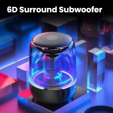 Crystal Glass Wireless Speaker Fashionable Bass Computer TWS Small Sound System Subwoofer Speaker