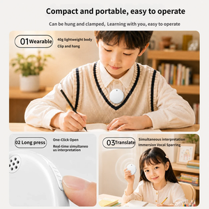 อุปกรณ์ฝึก<span class=keywords><strong>พูด</strong></span><span class=keywords><strong>ภาษา</strong></span> AI แบบพกพา ชาร์จซ้ำได้ รองรับแอปพลิเคชัน ใช้ได้กับภาษาจีนและเกาหลี ผลิตโดย OEM Chatgpt AI Language Translator - Product Image 3