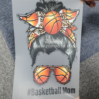 Cheveux de chignon désordonnés avec motif d'impression de transfert de chaleur de basket-ball