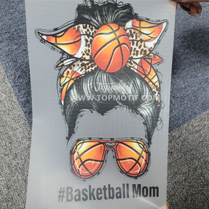 Cheveux de <span class=keywords><strong>chignon</strong></span> désordonnés avec motif d'impression de transfert de chaleur de basket-ball - Product Image 6