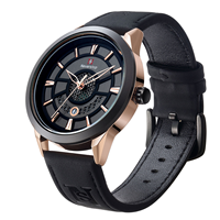 Montre-bracelet pour homme NS Never Stop N950, décontractée, sportive, bracelet en cuir, quartz, luxe, mode, résistante à l'eau 30M