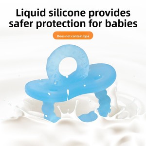 Nuevo producto transfronterizo: Mordedor de silicona de grado alimenticio <span class=keywords><strong>para</strong></span> <span class=keywords><strong>bebés</strong></span> de 0 a 24 meses, un gadget calmante que ayuda a aliviar las molestias. - Product Image 5