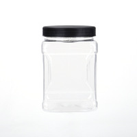 Meilleure vente WEIHUA bocaux vides en plastique PET transparent de qualité alimentaire pour le stockage de gâteaux et de collations couvercles à vis de différentes tailles personnalisables