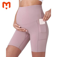 Short de yoga de maternité sur le ventre Pantalon court actif d'entraînement durable