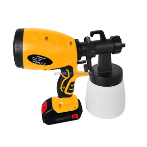 Kit de pulverizador de pintura inalámbrico eléctrico inalámbrico portátil de 18V, 2 uds., pistolas de pulverización de pintura de látex a base de agua alimentadas por batería, 800ml - Product Image 2