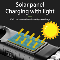 Linterna de Manivela Grande, Recargable Solar, LED, de Emergencia, con Manivela, Carga USB, Banco de Energía, Linterna de Supervivencia