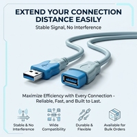 Cable de Extensión USB 2.0 de Alta Velocidad Qiulink, Cable Extensor USB A Macho a Hembra, Cable de Sincronización de Datos y Carga para PC y Laptop