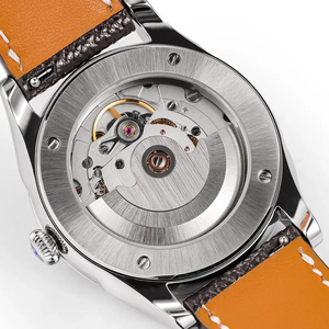 Montre-bracelet pour hommes de luxe haut de gamme Turquoise saphir cristal mouvement automatique 5Bar étanche montres mécaniques en cuir - Product Image 5