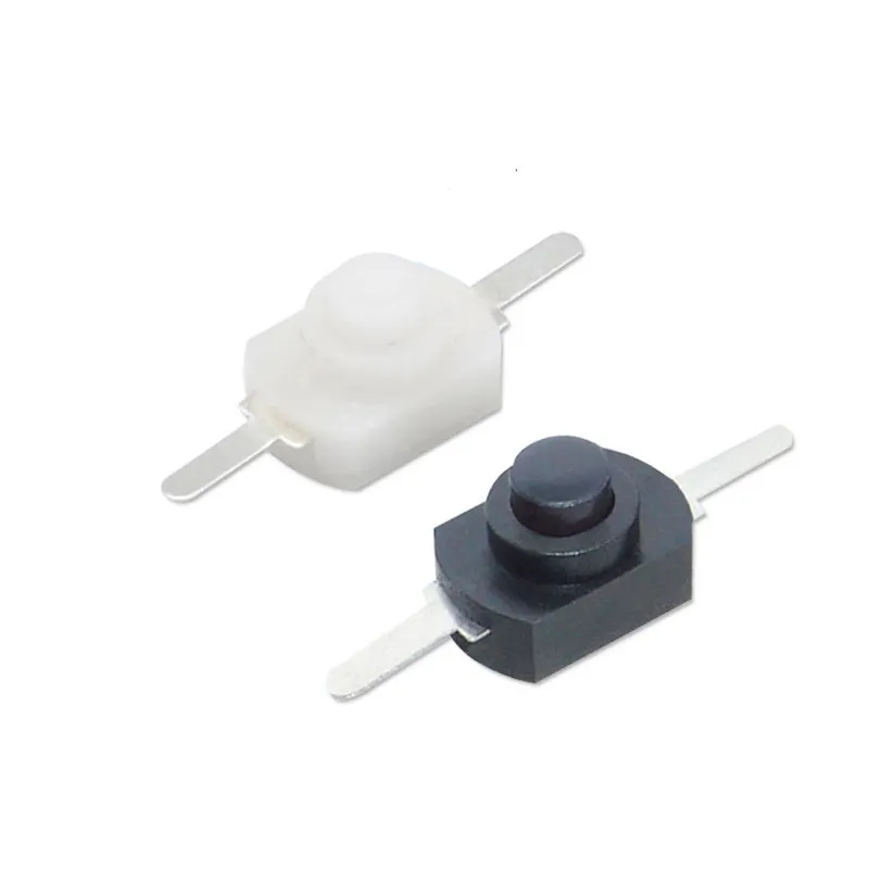 Фонарик кнопочный переключатель черный/белый 12*8 мм Электрический выключатель 1208
