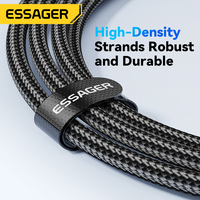 ESSAGER ES-X47, kabel pengisi daya Cepat 120W 6A untuk ponsel Xiaomi Redmi Usb a ke C dengan tampilan Digital