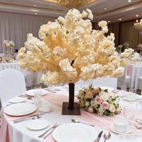 BL-AT06 Arbre à fleurs de cerisier artificiel suspendu rose, vert, bleu, 90 cm, pour centre de table de restaurant ou de mariage