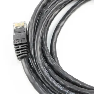 XXD促销10英尺24awg库存CAT5E UTP黑色跳线电缆，带rj45