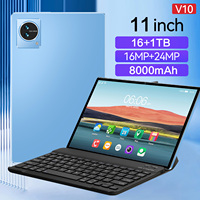 Tablet PC V10 11-Inci MTK 16GB+1TB 108MP 12000mAh 4G Wi-Fi Dual SIM Kartu TF Layar 2K Android 15