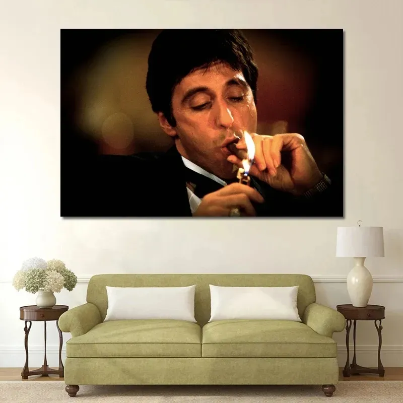 O Poderoso Chefão Al Pacino Scarface Clássico Filme Posters e Impressões Pintura em Tela Wall Art Sala Decoração para casa