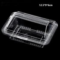 Boîtes d'emballage en plastique PET recyclé transparentes jetables personnalisées pour gâteaux, pâtisseries, desserts et produits d'épicerie en gros