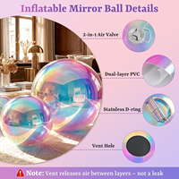Sphère miroir gonflable géante irisée, ballon réfléchissant brillant pour la décoration de mariages et d'événements commerciaux