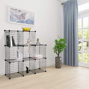 Tipo de pie Material de Hierro 8 Cubo Rejilla de alambre Estante de almacenamiento Estante de ropa de metal - Product Image 2