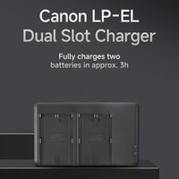 Chargeur double canal LP-EL, entrée USB-C, charge complète en 3h, charge sécurisée pour batterie d'appareil photo Canon LP-EL LPEL, chargeurs DC portables