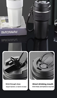Tumbler haut de gamme en acier inoxydable à double paroi, revêtement céramique, isolé sous vide, tasse à café de voyage 500ml