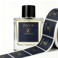 Étiquettes autocollantes de luxe personnalisées imprimées en feuille d'or pour l'emballage de parfums, cosmétiques et huiles essentielles