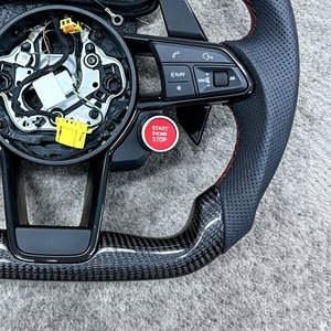 Volant personnalisé avec garniture en cuir noir pour <span class=keywords><strong>Audi</strong></span> A3 A4 A5 A6 A7 A8 C7 S8 R8 Rs3 RS6 B8 B9 S7 RS <span class=keywords><strong>S</strong></span> <span class=keywords><strong>Line</strong></span> - Product Image 5