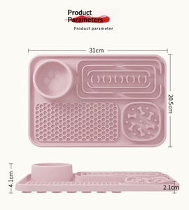 จานอาหารสัตว์เลี้ยงแบบพกพาซิลิโคนกันน้ำรุ่นใหม่ขายส่ง แผ่นรองอาหารแบบหนาพิเศษ ทนทานต่อการกัดแทะและการสึกหรอ - Product Image 6