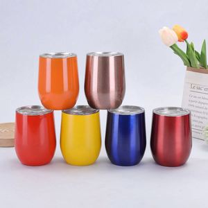 Wholesale 304 Stainless Steel Eggshell Cup 12oz Double Vacuum U-Shaped <b>Thermos</b> for Red Wine & Beer Foreign Trade - Product Image 2