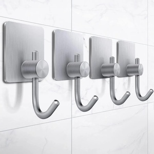 Robust Eco-Friendly Multifunction Stainless Steel Coat Hook Wall-mounted Rustproof Strong Sticky Robe Hook Hanger for Bathroom - Product Image 6