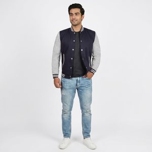 FINER THREADS Veste universitaire personnalisable pour homme, séchage rapide, respirante, col montant, fermeture boutonnée recouverte, logo frontal, pour l'hiver - Product Image 1
