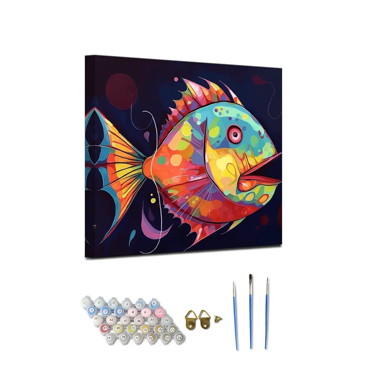 Pintura digital de peces coloridos por números, pintura de animales DIY por números, pintura de casa impresa en lienzo