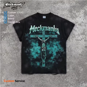 Meckmanly Men's <b>Gothic</b> T-<b>Shirt</b> Short Sleeve O-Neck Cotton Jersey Printed Front Logo Regular Fit Custom Design - Product Image 1
