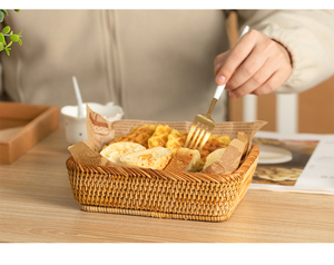 Woven Rectangular Knitting Rattan <strong>Storage</strong> <strong>Basket</strong> Vietnamese Rattan <strong>Basket</strong> Customized Eco-Friendly <strong>Wicker</strong> <strong>Basket</strong> - Product Image 4