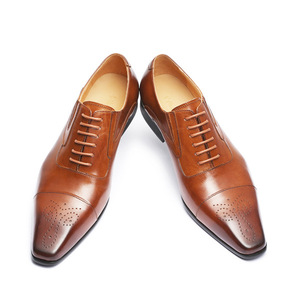 Chaussures Oxford en cuir de vachette à semelle épaisse avec finition lisse, chaussures en cuir décontractées et formelles, nouvelles chaussures pour hommes en cuir véritable de haute qualité - Product Image 5