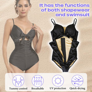 Traje de Baño Moldeador de Cuerpo para <span class=keywords><strong>Mujer</strong></span>, Bikini con Escote en V, Control de Abdomen, Levanta Glúteos, Adelgaza la Espalda y la Cintura - Product Image 2