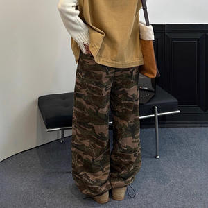 <span class=keywords><strong>Pantalon</strong></span> décontracté pour femme, style américain, ample, droit, à jambes larges, respirant, taille élastique, taille haute, nouveau pour l'automne, 0779 - Product Image 3