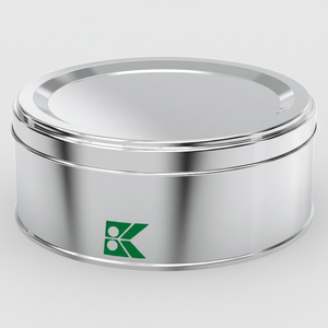 Kontensan <b>Round</b> Tin <b>Box</b> Halva Container Turkey 120 X H49 mm 0.5 Lt Slip Lid - Product Image 2