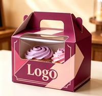 Boîte cadeau carrée en carton ivoire imprimée CMJN sur mesure avec fenêtre de présentation extra large en PET transparent pour fête, vente en gros