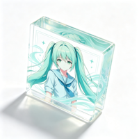 Support de table en acrylique massif à base ondulée dégradée, motif dessin animé étoilé, faible MOQ, cadeau pour fans de jeux fantastiques