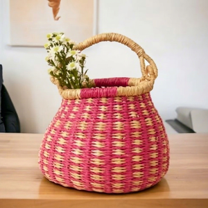 Beige Mini Indoor Planter Reusable <b>Bamboo</b> <b>Table</b> Top Flower Pots Eco-Friendly Multifunction Foldable Handicraft Living Room - Product Image 1